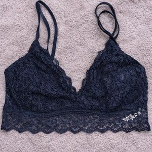 Auden Black Lace Bralette Sheer Floral Scalloped Brami